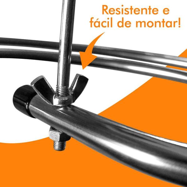 Imagem de Cabide Redondo Espiral Aco Inox Secagem Para Coberta Lencol