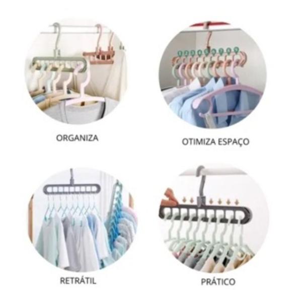 Imagem de Cabide Roupa Organizador de Guarda Roupas Reforçado Adulto