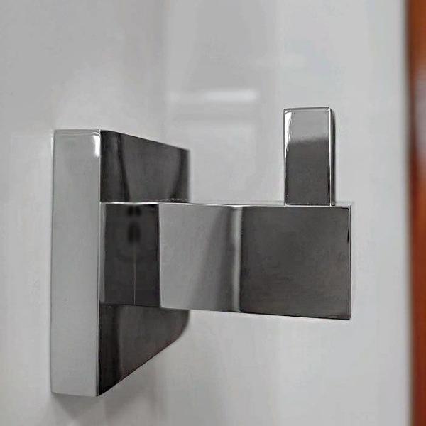 Imagem de Cabide Simples Cromado Metal Inox Cabideiro Rosto Gancho