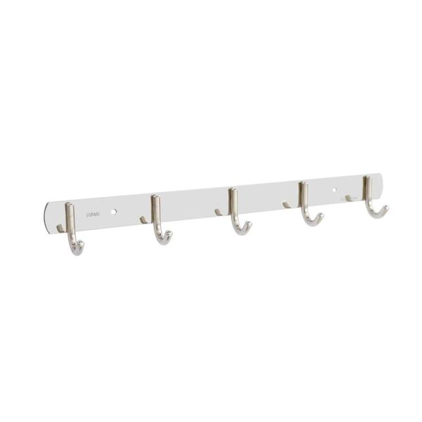 Cabide Suporte Cabideiro de Parede 5 ganchos Inox para Roupas Toalhas Utensilios Objetos - LUMAI Imagem de Cabide Suporte Cabideiro de Parede 5 ganchos Inox para Roupas Toalhas Utensilios Objetos