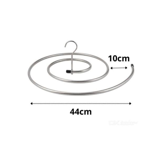 Imagem de Cabide Varal Espiral Toalha Lençol Redondo Aço Inox Economia Espaço