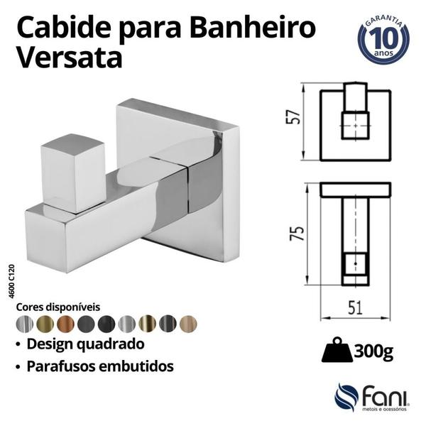 Imagem de Cabide Versata 120 4600 Cromado Fani Metais