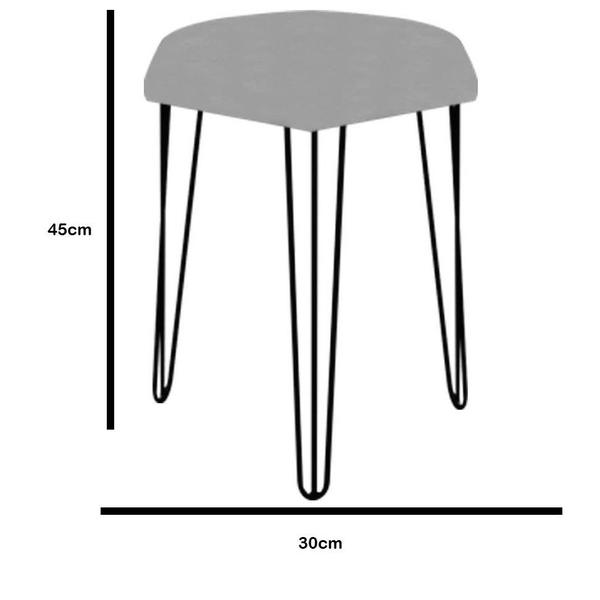 Imagem de Cabideiro Arara de roupas Maya 150cm Closet Loja e Puff Bita Ferro Branco Sintético Azul Marinho - Ahazzo Móveis