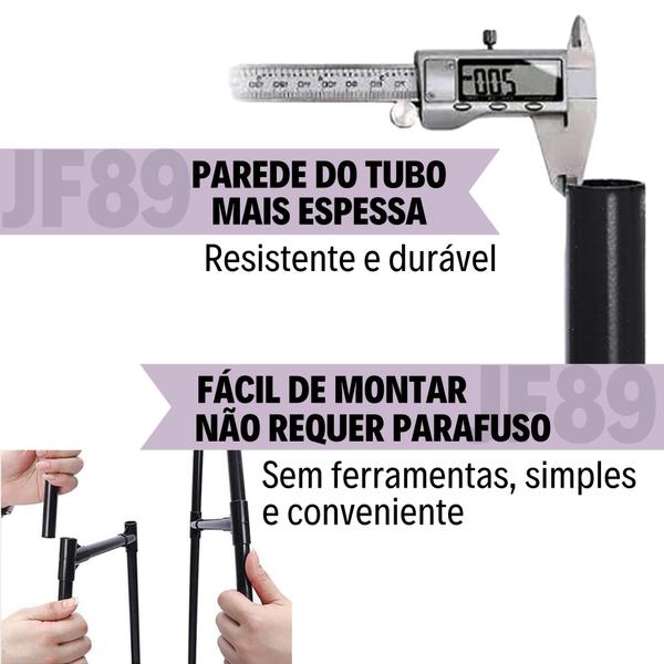 Imagem de Cabideiro Arara Dupla Para Roupas Com Rodinhas - Suporta 5kg