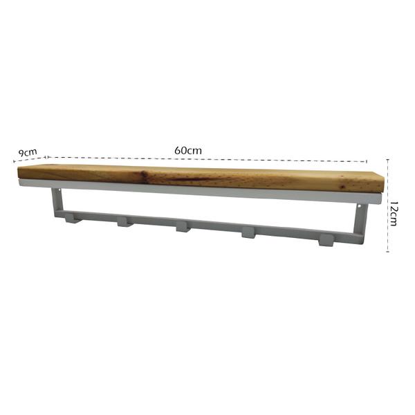 Imagem de Cabideiro de Parede 60 cm Para Hall de entrada Industrial Branca