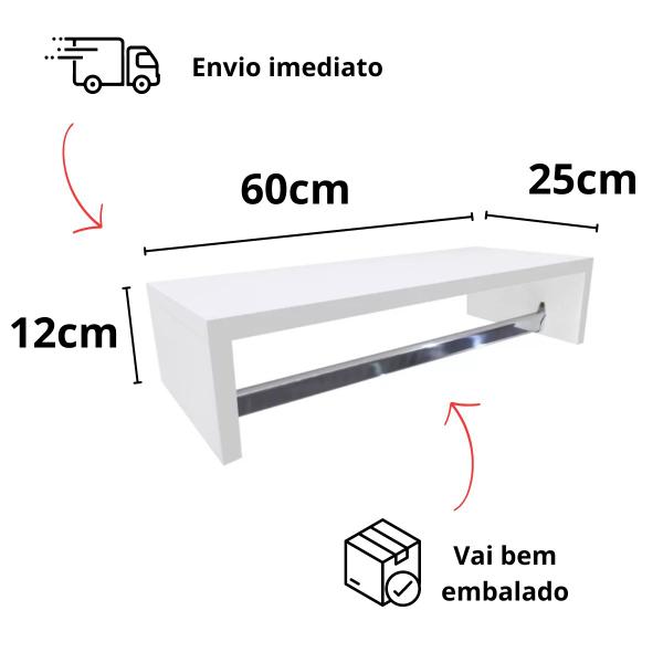 Imagem de Cabideiro De parede Arara Para Roupas Closet Mdf Quarto Loja