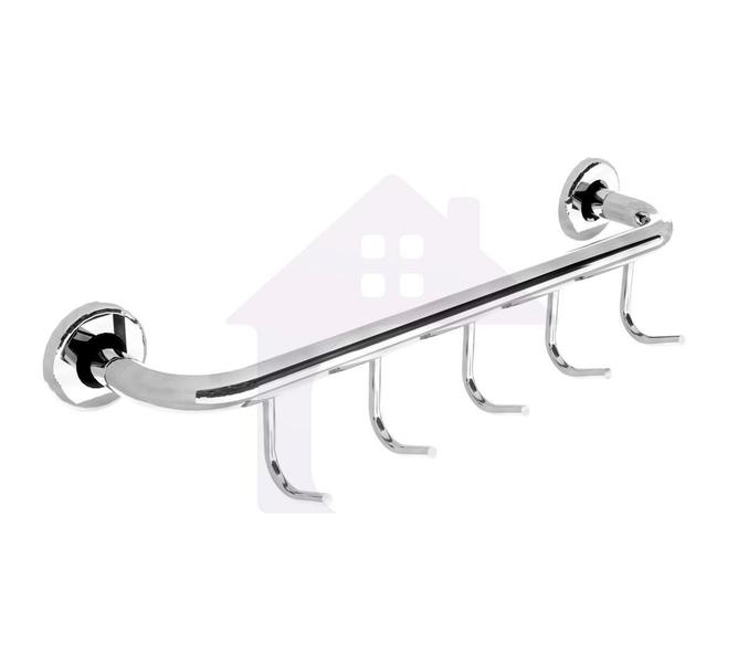Cabideiro Gancho Aço Inox 5 Ganchos Cabide Cod-135 - Minha Cazza Imagem de Cabideiro Gancho Aço Inox 5 Ganchos Cabide Cod-135