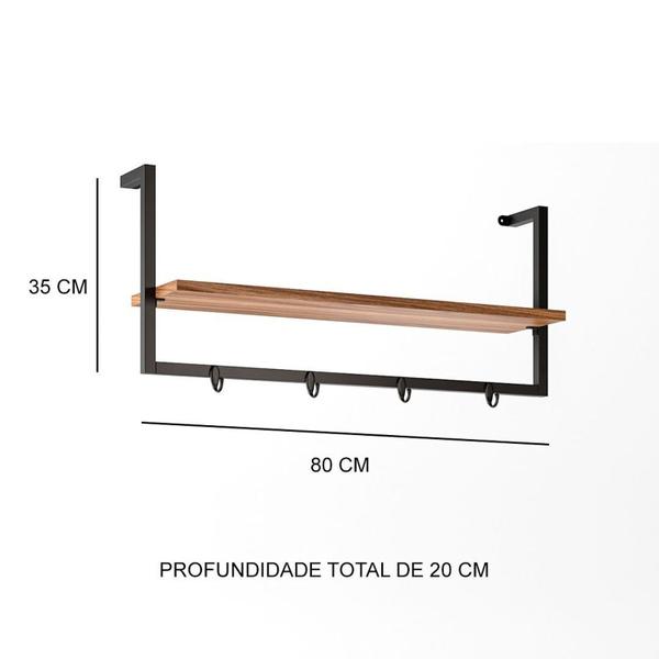 Imagem de Cabideiro Industrial em Ferro e Madeira Loft