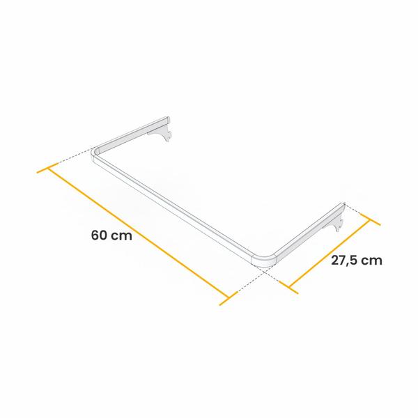 Imagem de Cabideiro Modular Arara Branco Para Closet 60 X 27,5 Cm de Cremalheira Mo0005