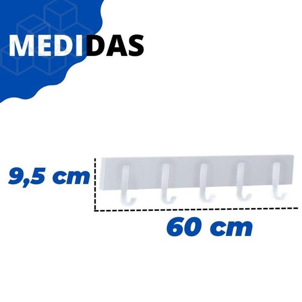 Imagem de Cabideiro Para Parede 5 Ganchos Madeira Moderno Industrial - Pratk