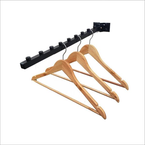 Imagem de Cabideiro para Roupas com suporte para 30 cabides com 113 Cm total fixo de parade duplo arituculado 54 cm cada Arara Pre