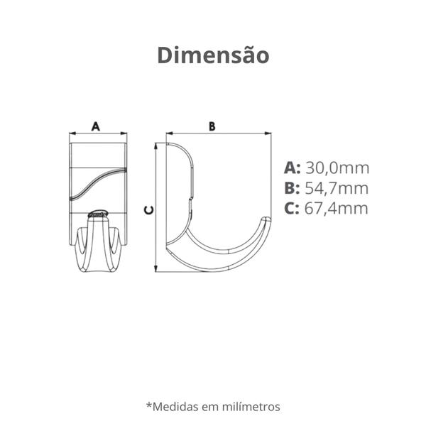 Imagem de Cabideiro Sofisticato Preto Cromado Durín