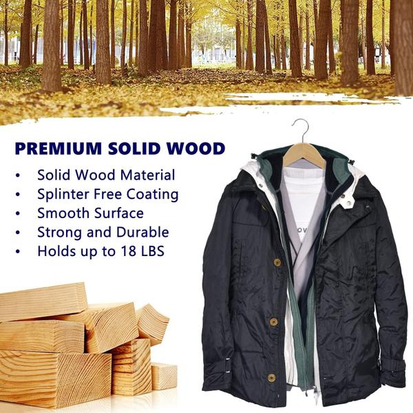 Cabides Amber Home Wooden, pacote com 30, madeira natural Imagem de Cabides Amber Home Wooden, pacote com 30, madeira natural