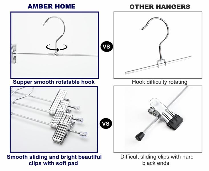 Imagem de Cabides de Metal para Calças Amber Home - Pacote com 50 Unidades (Heavy Duty)