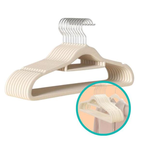 Cabides De Veludo Antideslizante Adulto Giratório Slim Aveludado Ultrafino Infantil 43x23cm - DOLCE HOME Imagem de Cabides De Veludo Antideslizante Adulto Giratório Slim Aveludado Ultrafino Infantil 43x23cm