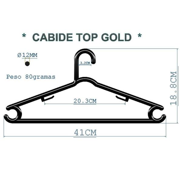 Imagem de Cabides kit 120 unidade reforçado preto Economia de Espaço