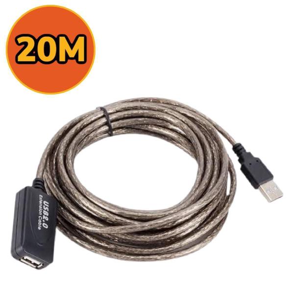 Imagem de Cabo 20M Extensor Usb 2.0 Ativo Amplificado 20 Metros