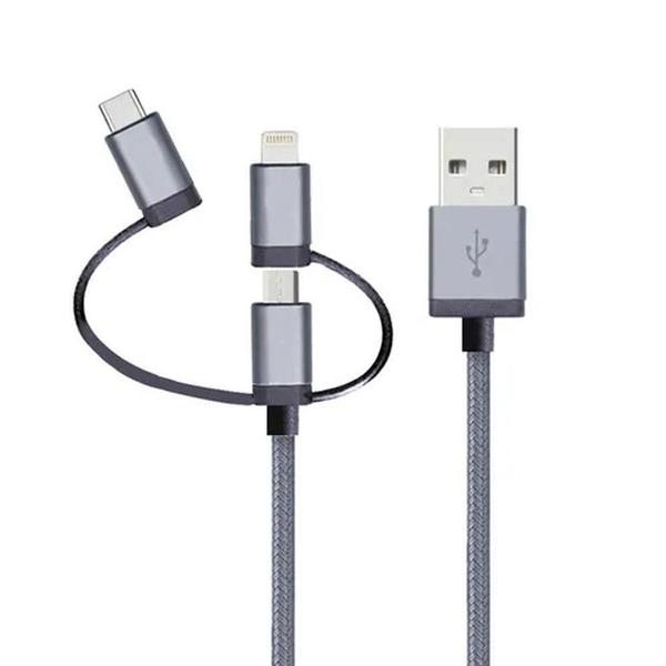 Imagem de Cabo 3 Em 1 1,5,M Light Mfi Micro-Usb Usb-C Geonav