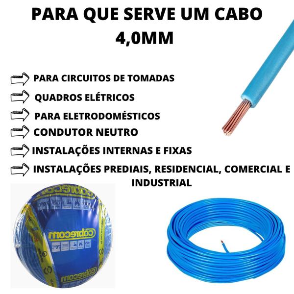 Imagem de Cabo 4,0mm Para Circuitos De Eletrodomésticos Com 20 Metros 