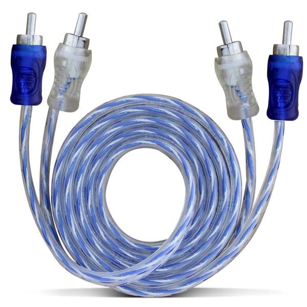 Imagem de Cabo 5m injetado rca tech one svart azul transparente