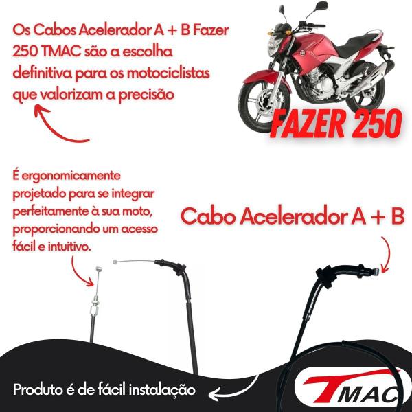 Imagem de Cabo Acelerador A + B Fazer 250 2006 2007 2008 2009 2010 Kit