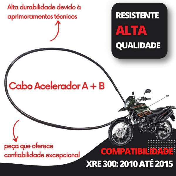 Cabo Acelerador A + B Xre 300 2010 2011 2012 2013 2014 2015 - Tmac Imagem de Cabo Acelerador A + B Xre 300 2010 2011 2012 2013 2014 2015
