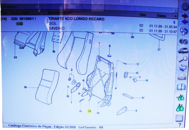 Imagem de Cabo aço longo banco recaro gol parati santana original vw