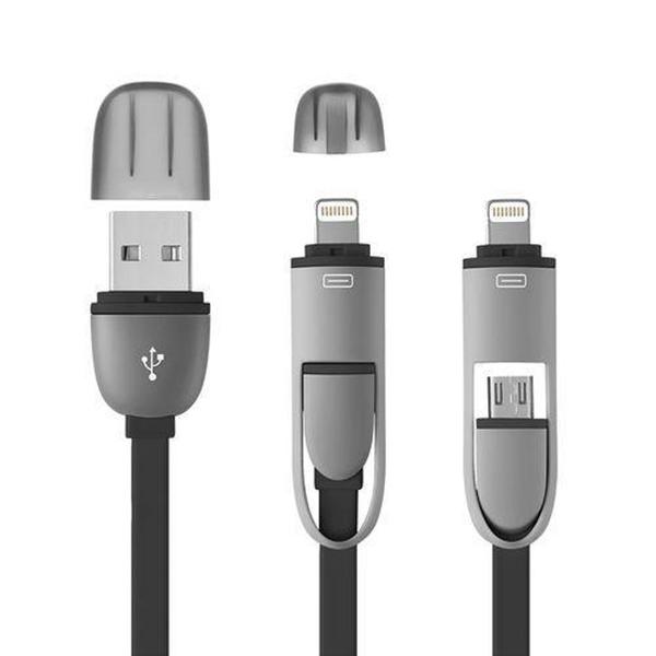 Imagem de Cabo Adaptador 2 Em 1 Micro Usb Multilaser Preto - Wi333 - Multilaser