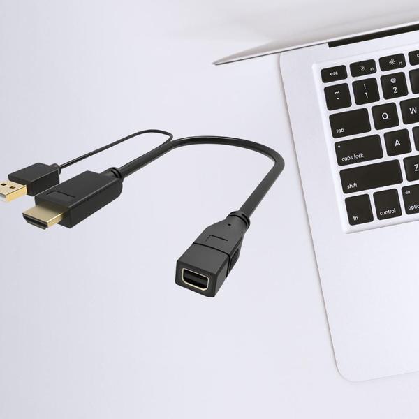 Imagem de Cabo Adaptador 2 em 1 Mini DisplayPort para USB 2.0 HDMI 1,5M