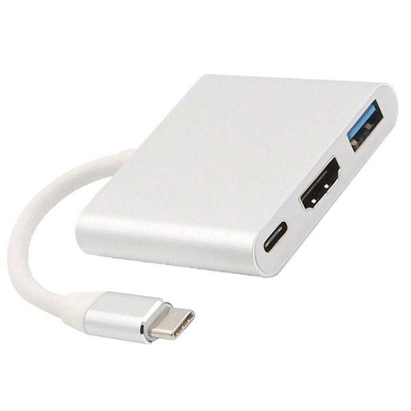 Imagem de Cabo Adaptador 3 em 1 USB-C 3.1 USB-C para HDMI 4K USB 3.0 JC-TYC-HM31 F3 118