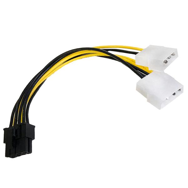 Imagem de Cabo Adaptador 8 Pinos PCI-E 6+2 Molex Placa De Vídeo PSU Dex