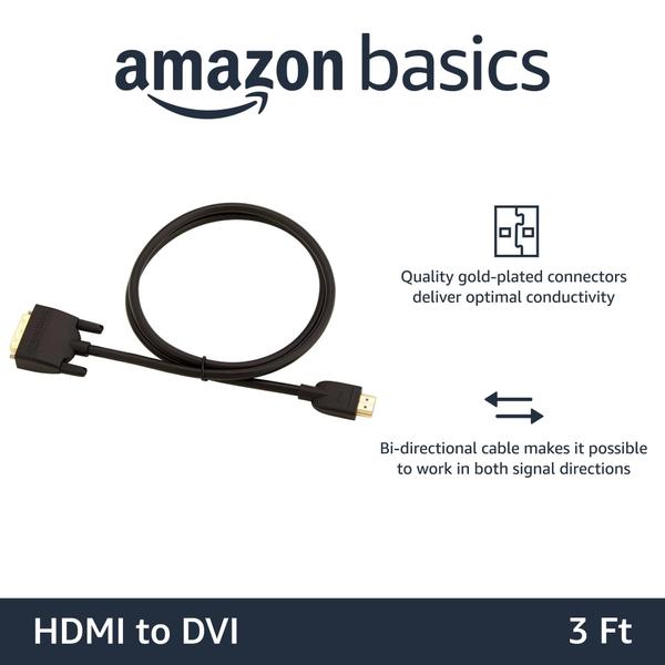 Imagem de Cabo adaptador Amazon Basics HDMI-A para DVI (macho) 0,9 m 10-Pac