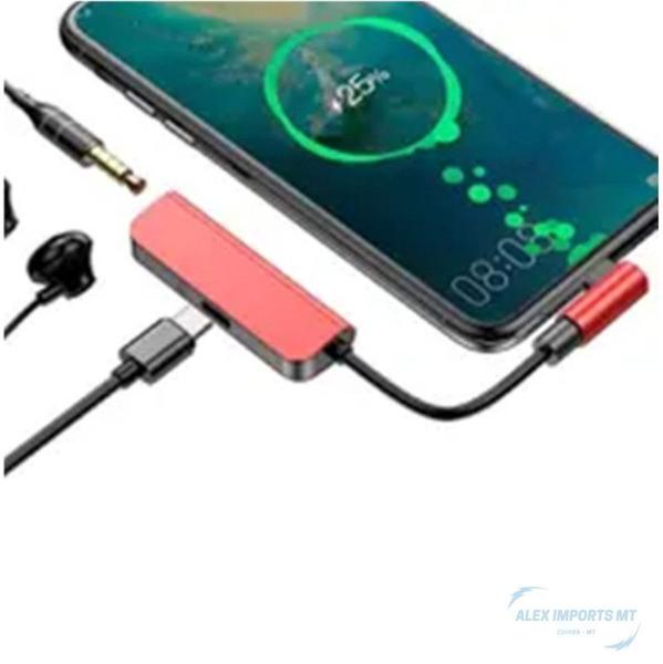 Imagem de Cabo Adaptador Celular Para  Carrega e Para  Fone de Ouvido