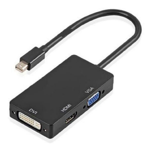 Imagem de Cabo Adaptador Conversor 3 em 1 Mini Display PORT para HDMI DVI VGA