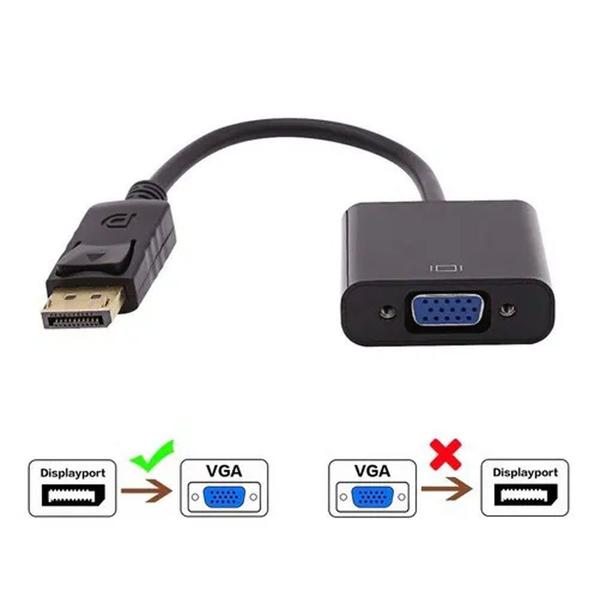 Imagem de Cabo adaptador conversor de vídeo Vanpower DisplayPort DP macho para VGA fêmea para PC