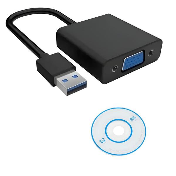 Cabo Adaptador Conversor Entrada USB 3.0 Saída VGA 25cm CD Gravador - Athlanta Imagem de Cabo Adaptador Conversor Entrada USB 3.0 Saída VGA 25cm CD Gravador