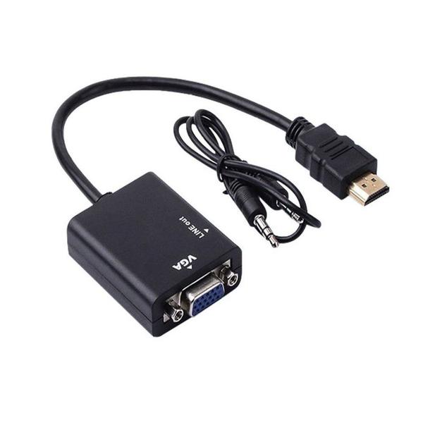 Imagem de Cabo Adaptador Conversor Hdmi Vga P2 Audio P/ Av Pc