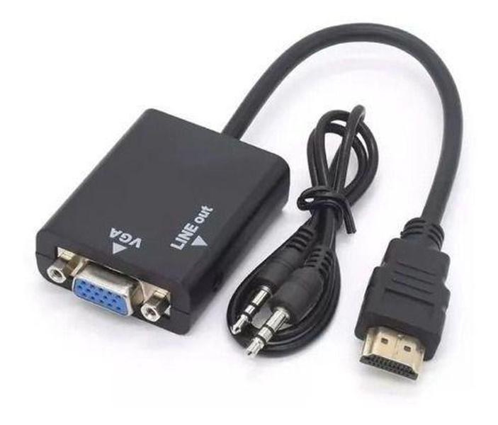 Imagem de Cabo Adaptador Conversor Hdmi x Vga Saida de Audio P2 - IT-BLUE