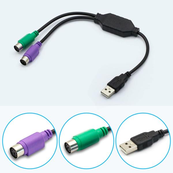 Imagem de Cabo adaptador DaFurui PS/2 fêmea para USB macho para teclado de PC