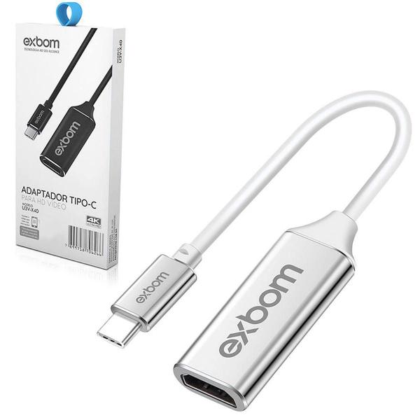 Imagem de Cabo Adaptador de Vídeo USB Tipo-C para HDMI Fêmea 4K Exbom U3V-X40