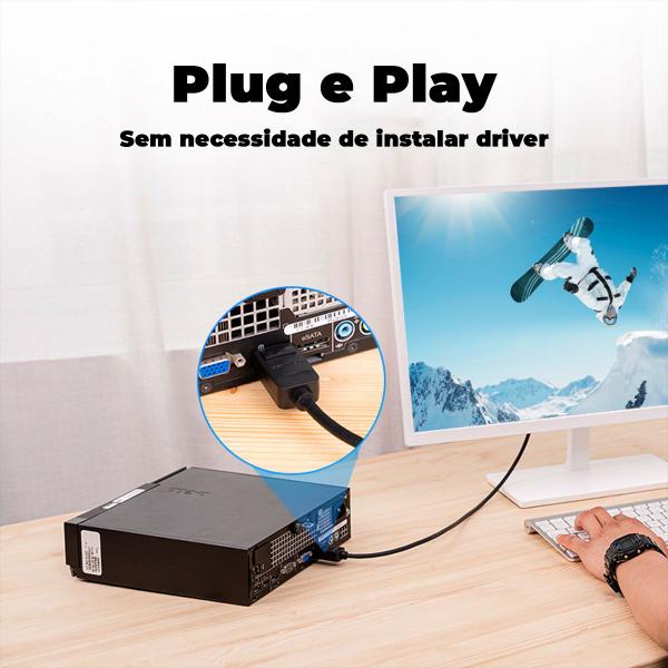 Cabo Adaptador Displayport Para DVI D 1080P Dp 2m Vention Imagem de Cabo Adaptador Displayport Para DVI D 1080P Dp 2m Vention