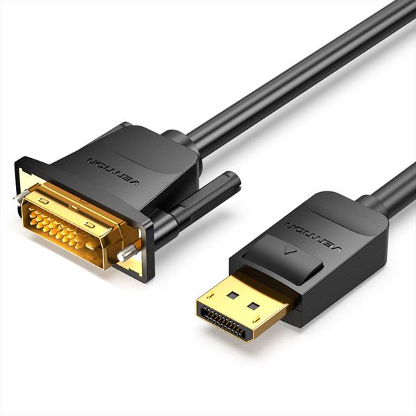 Cabo Adaptador Displayport Para DVI D 1080P Dp 2m Vention Imagem de Cabo Adaptador Displayport Para DVI D 1080P Dp 2m Vention