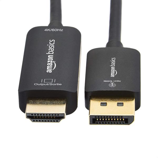 Imagem de Cabo Adaptador DisplayPort para HDMI 4K@60Hz (1,8m) - Amazon Basics