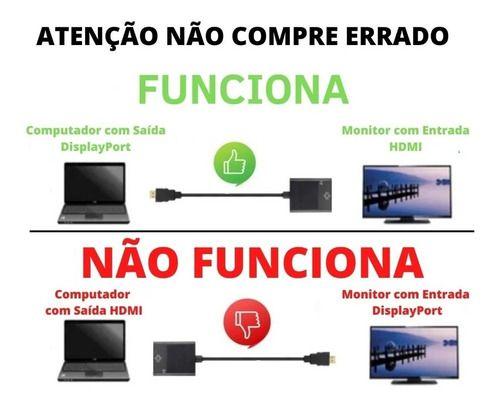 Imagem de Cabo Adaptador Displayport Para Hdmi Conversor Vídeo