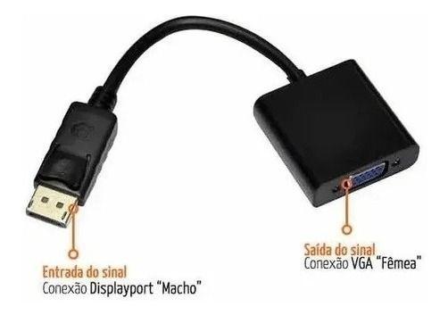 Imagem de Cabo Adaptador Displayport Vga Conversor Vídeo Para Dell Hp