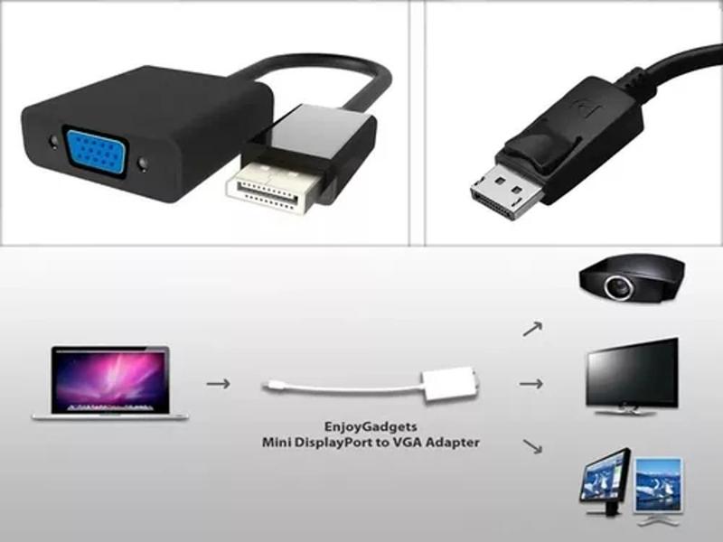 Cabo Adaptador Displayport Vga Conversor Vídeo Para Notebook - OEM Imagem de Cabo Adaptador Displayport Vga Conversor Vídeo Para Notebook