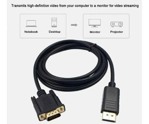 Imagem de Cabo Adaptador Displayport X Vga Macho 1.80 Metros Banhado