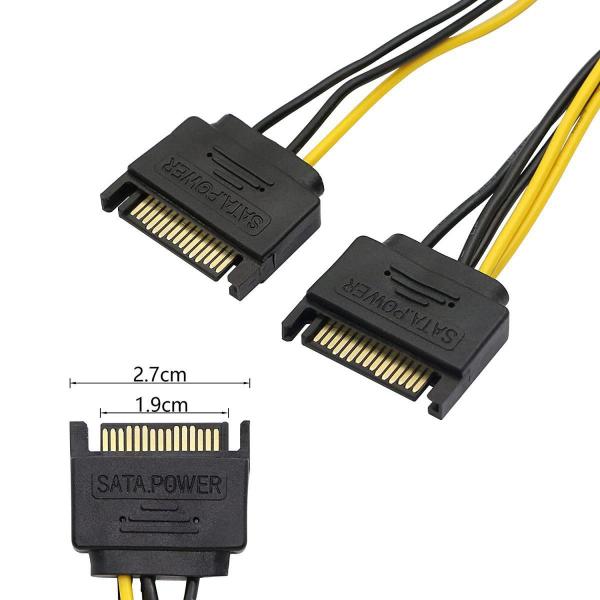 Imagem de Cabo Adaptador Dual Sata Para Pci-E 8 Pinos Placa De Vídeo