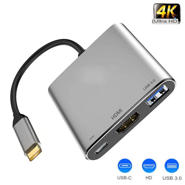 Cabo Adaptador Hub Tipo C Hdmi 4k Usb 1 Entrada 3 Saidas Hub Magazine Showmetech