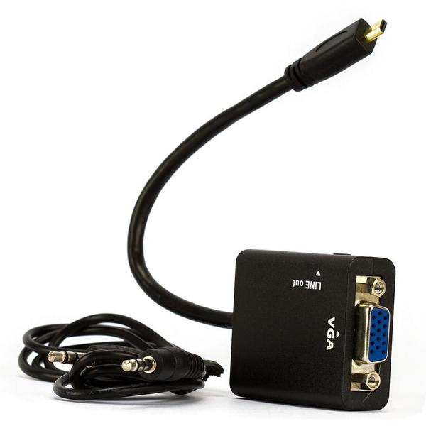 Imagem de Cabo Adaptador Micro Hdmi Para Vga Com Áudio